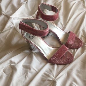 Pink Velvet Heels